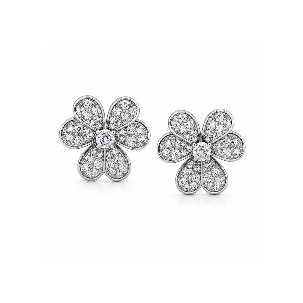 Clover Diamond Stud Earrings