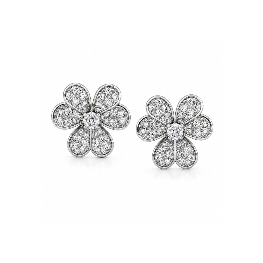 Clover Diamond Stud Earrings