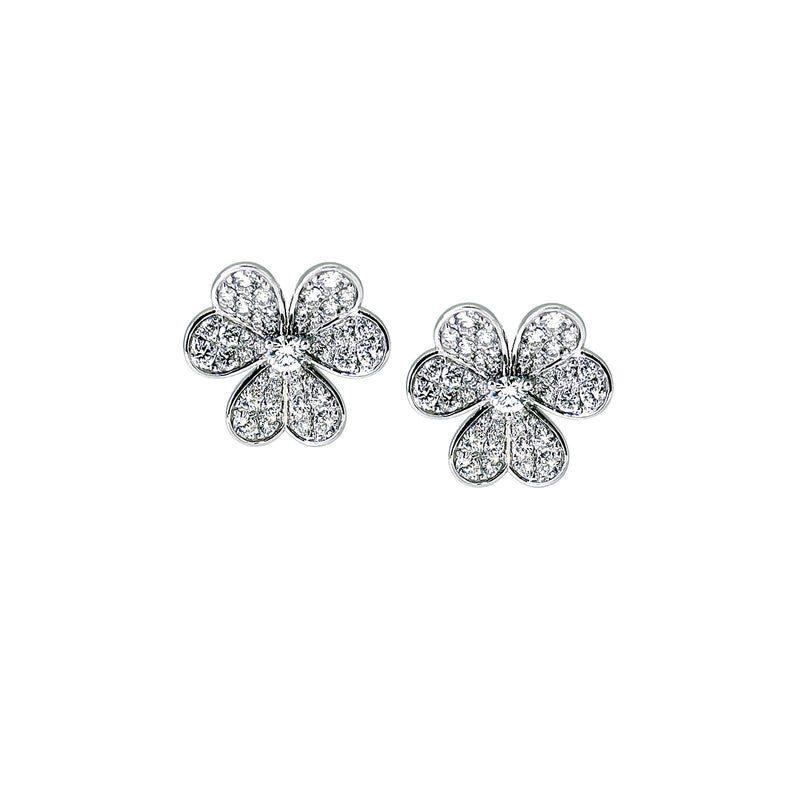 Clover Diamond Stud Earrings-Clover Diamond Stud Earrings - DETIJ01777