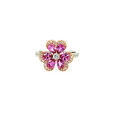 Clover Pink Sapphire Diamond Ring-Clover Pink Sapphire Diamond Ring - SRTIJ02268