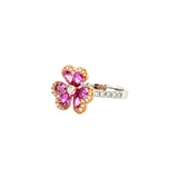 Clover Pink Sapphire Diamond Ring-Clover Pink Sapphire Diamond Ring - SRTIJ02268