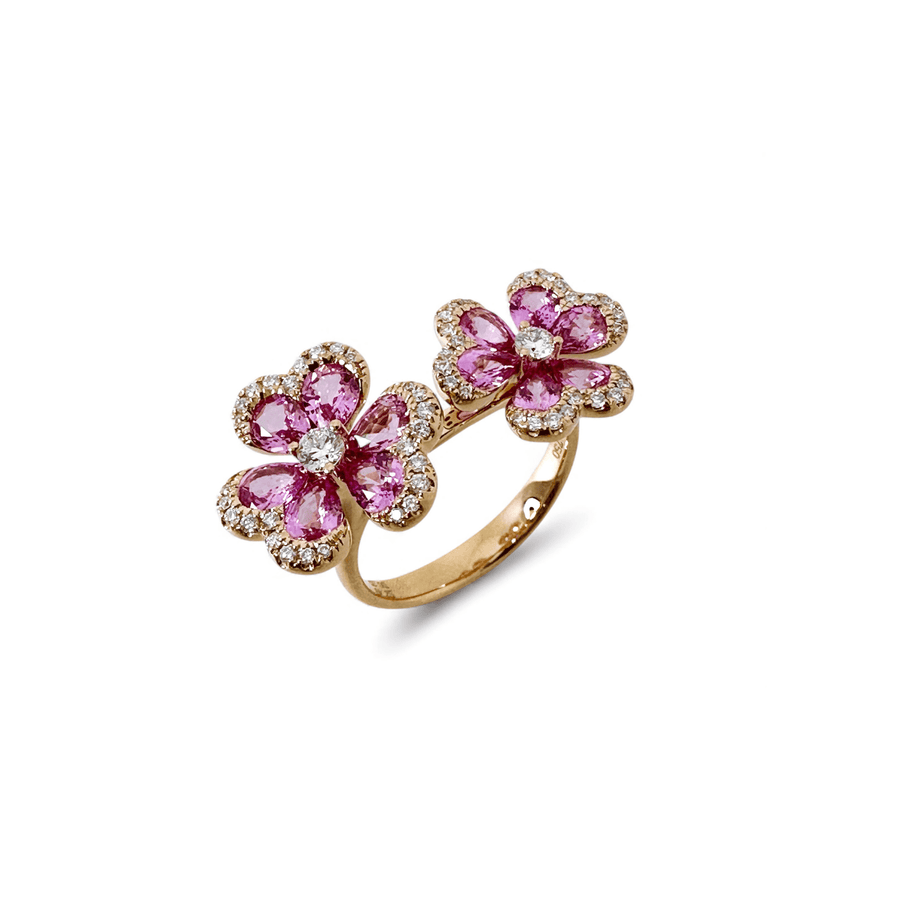 Clover Pink Sapphire Diamond Ring SRTIJ02400