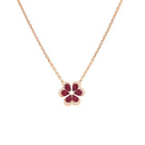 Clover Ruby  Diamond Necklace-Clover Ruby Diamond Necklace - RNTIJ00174