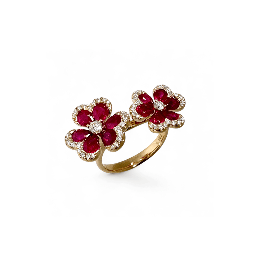 Clover Ruby Diamond Ring RRTIJ00315
