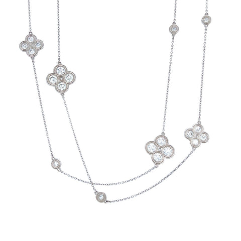Cluster Diamond Necklace-Cluster Diamond Necklace - DNBSF00216