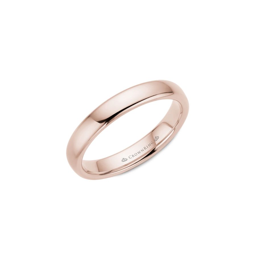 Crown Ring Dome Traditional Wedding Band TDH18R4