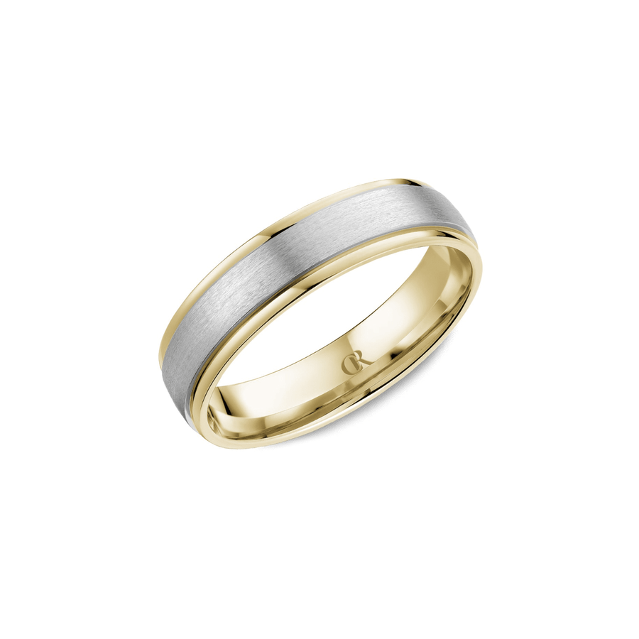 Crown Ring Two Tone Gold Band CR-016-R514KW&Y-SP