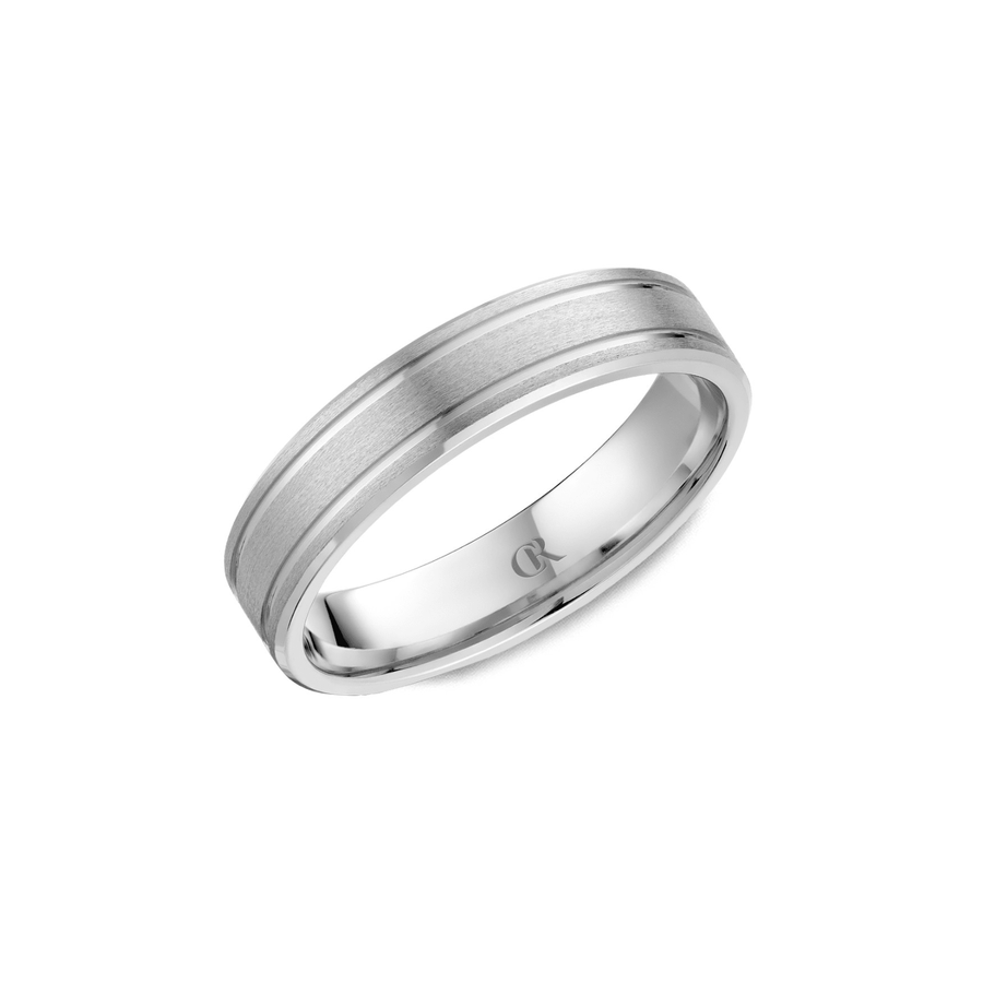 Crown Ring White Gold Band CR-005-R-514KW-SP