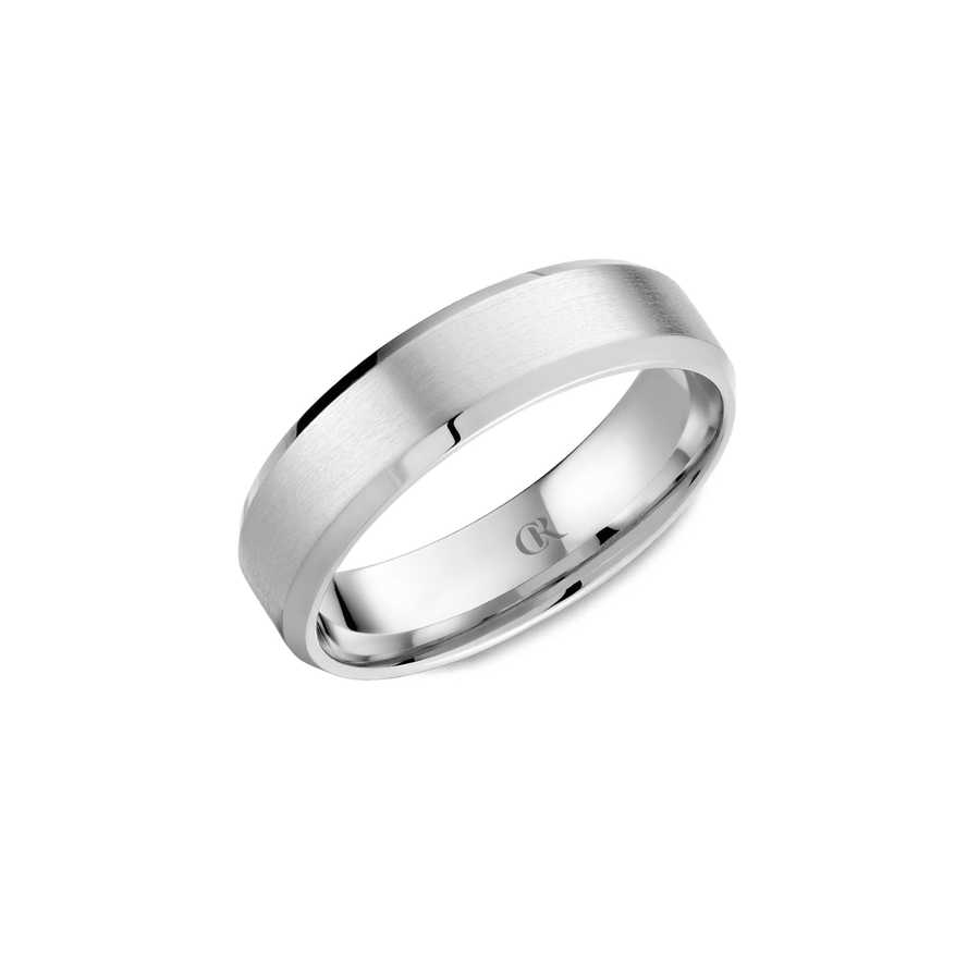 Crown Ring White Gold Band CR-015-R-6.514KW-SP
