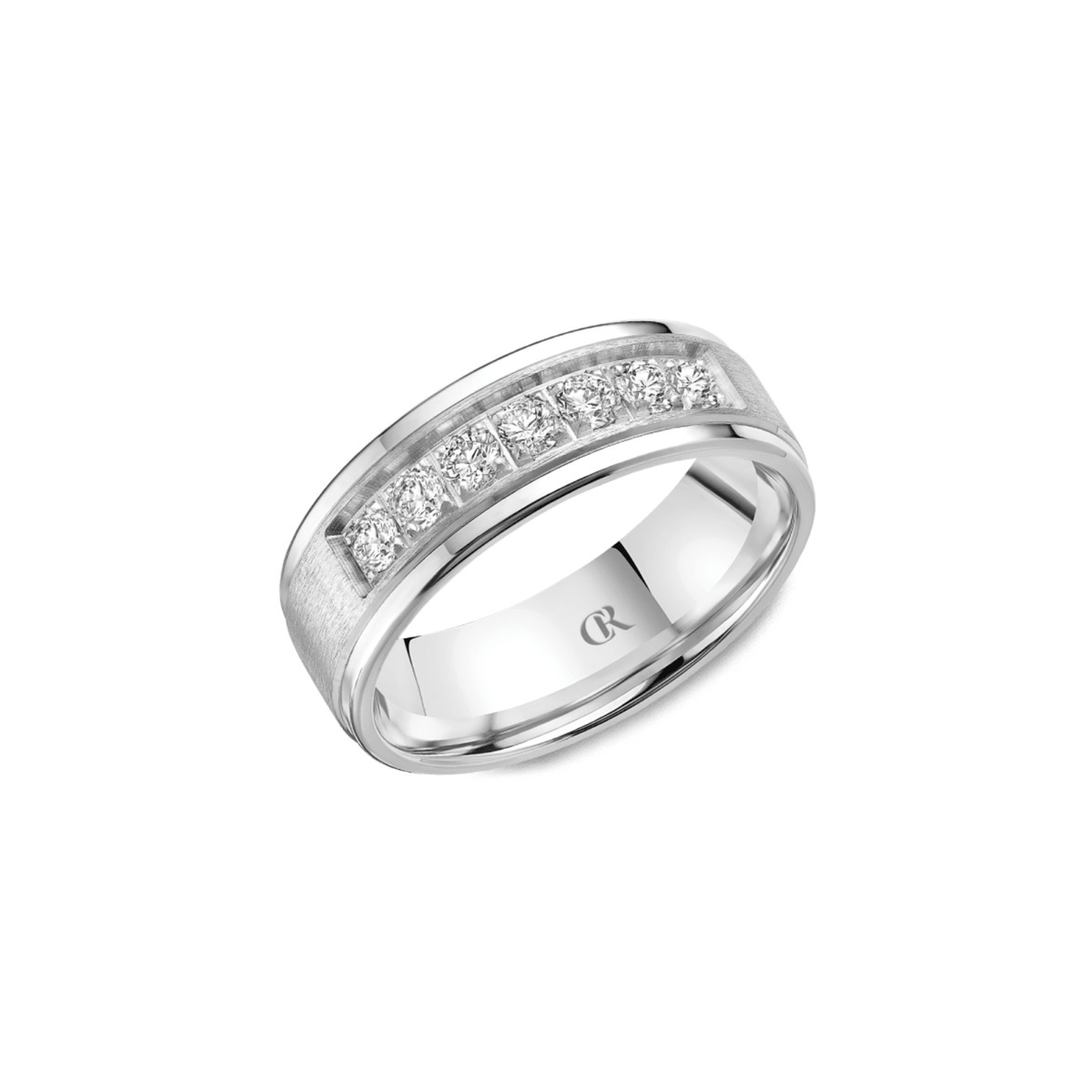 Crown Ring White Gold Diamond Band CR064-RD-005-S
