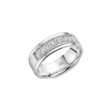 Crown Ring White Gold Diamond Band-Crown Ring White Gold Diamond Band CR064-RD-005-S
