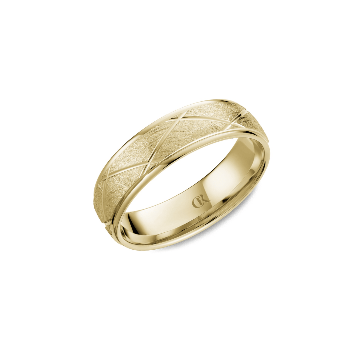 Crown Ring Yellow Gold Band CR-012-R-614KY-DB