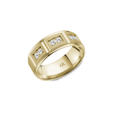 Crown Ring Yellow Gold Diamond Band-Crown Ring Yellow Gold Diamond Band CR052-RD-005-S