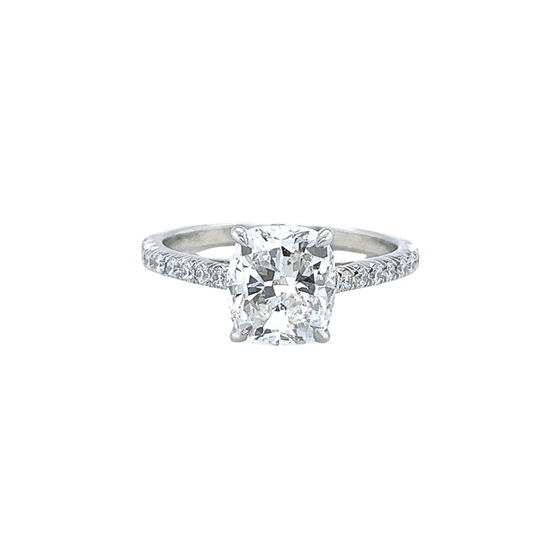 Cushion Cut Diamond Engagement Ring-Cushion Cut Diamond Engagement Ring