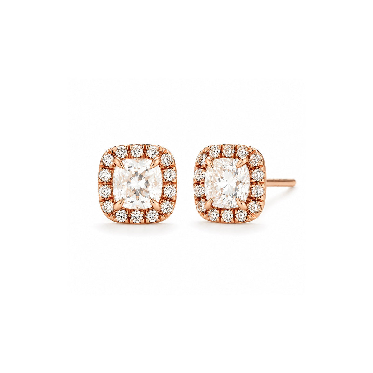 Diamond Halo Stud Earrings