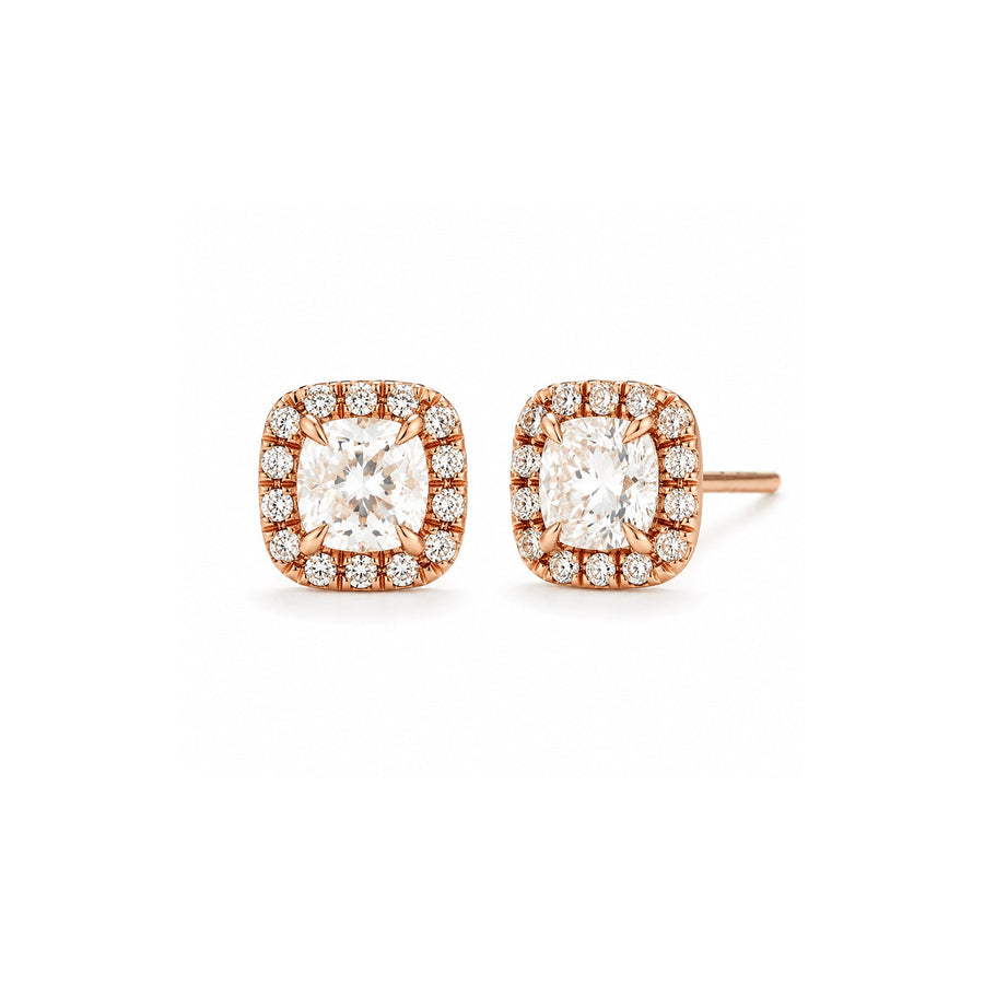 Diamond Halo Stud Earrings