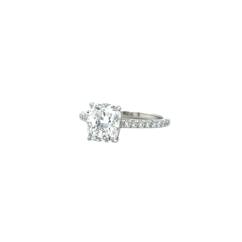 Cushion-cut Diamond Pavé Engagement Ring-Cushion - cut Diamond Pavé Engagement Ring - DRNKA05176