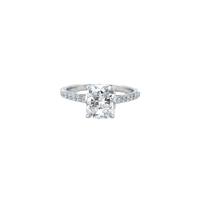 Cushion-cut Diamond Pavé Engagement Ring-Cushion - cut Diamond Pavé Engagement Ring - DRNKA05176