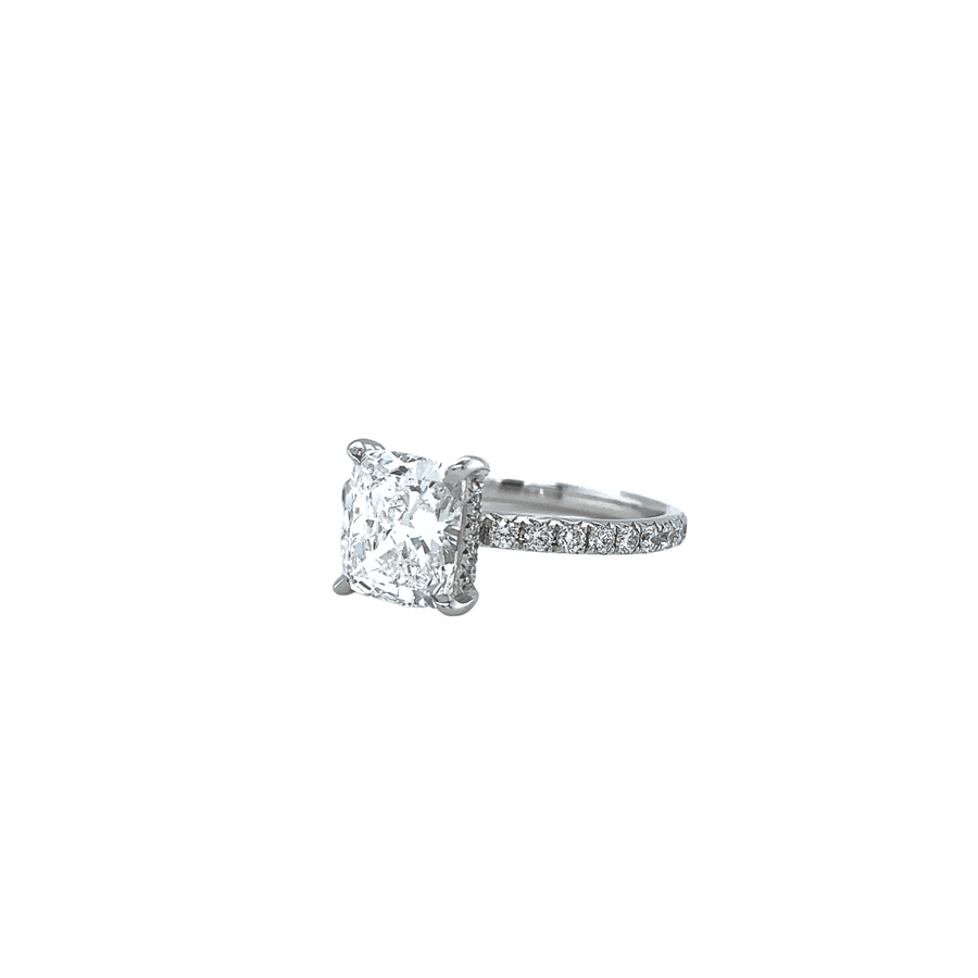 Cushion - cut Diamond Pavé Engagement Ring - DRNKA05194