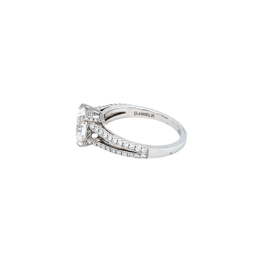 Daniel K Platinum Cushion - cut Diamond Engagment Ring - DRDAN00273