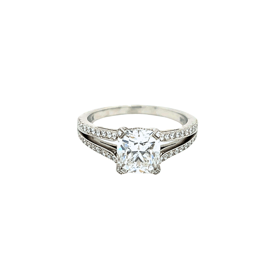 Daniel K Platinum Cushion - cut Diamond Engagment Ring - DRDAN00273