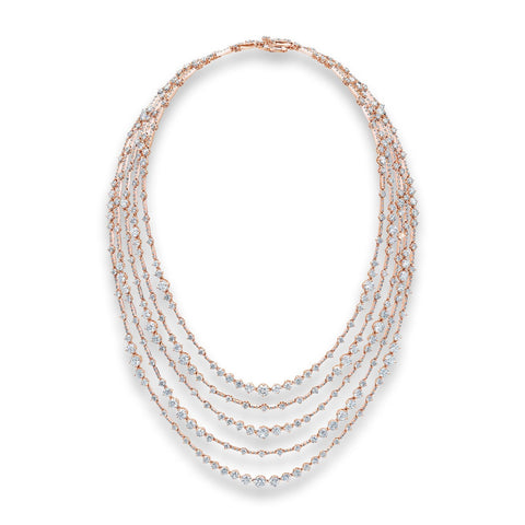 De Beers Arpeggia Five Line Necklace-De Beers Arpeggia Five Line Necklace - J4FL04Z99K42