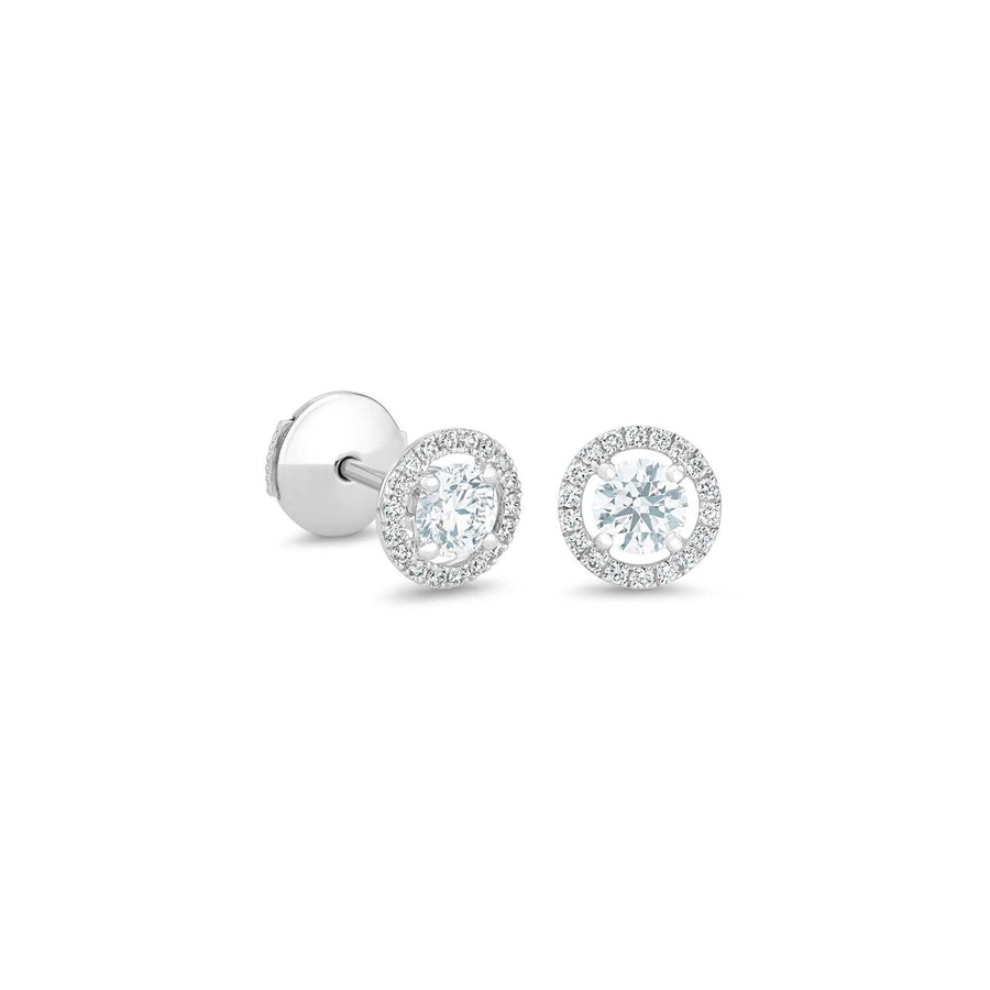 De Beers Aura Round Brilliant Diamond Stud Earrings - E102190