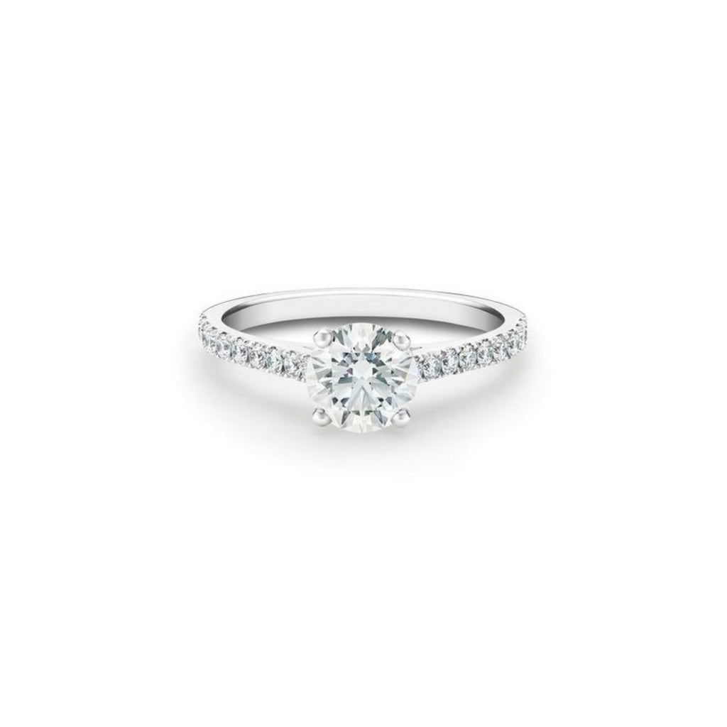 De Beers Classic Pavé Round Brilliant Diamond Ring J1EX02B05P52