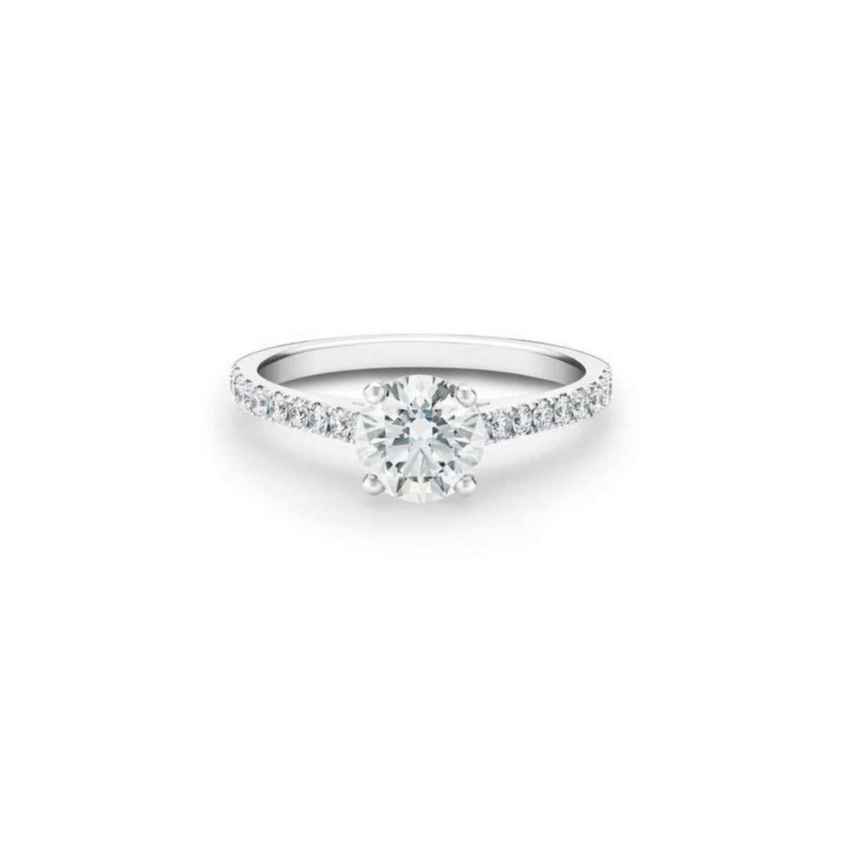 De Beers Classic Pavé Round Brilliant Diamond Ring - J1EX02B10P52