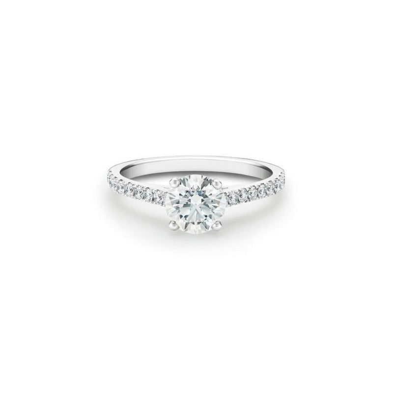 De Beers Classic Pavé Round Brilliant Diamond Ring-De Beers Classic Pavé Round Brilliant Diamond Ring - J1EX02B10P52