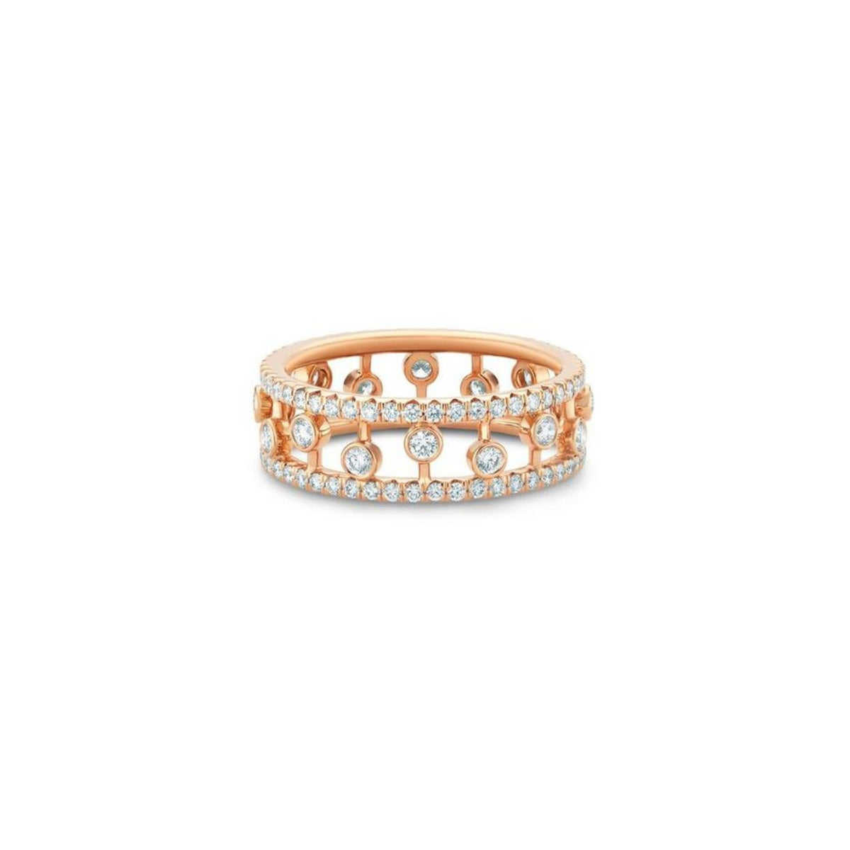 De Beers Dewdrop Band - R1023140052 - De Beers Dewdrop Band in 18 karat rose gold with diamonds. 6mm wide.