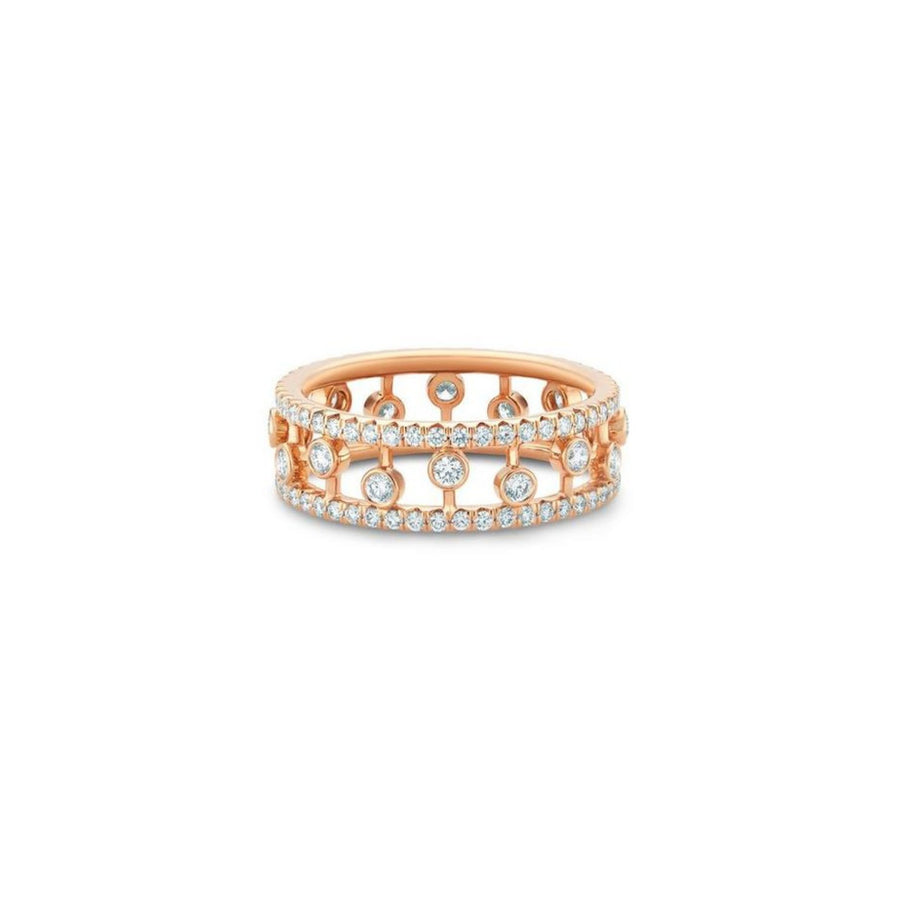 De Beers Dewdrop Band - R1023140052 - De Beers Dewdrop Band in 18 karat rose gold with diamonds. 6mm wide.