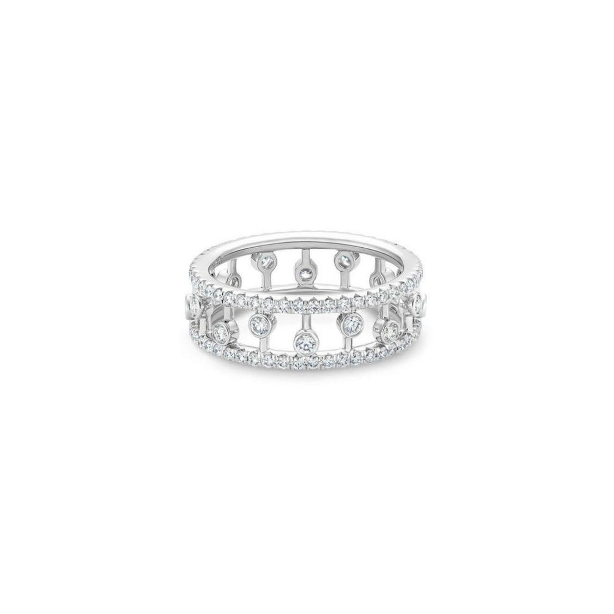 De Beers Dewdrop Band - R1023150052 - De Beers Dewdrop Band in 18 karat white gold with diamonds. 6mm width.