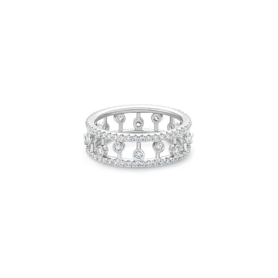 De Beers Dewdrop Band - R1023150052 - De Beers Dewdrop Band in 18 karat white gold with diamonds. 6mm width.