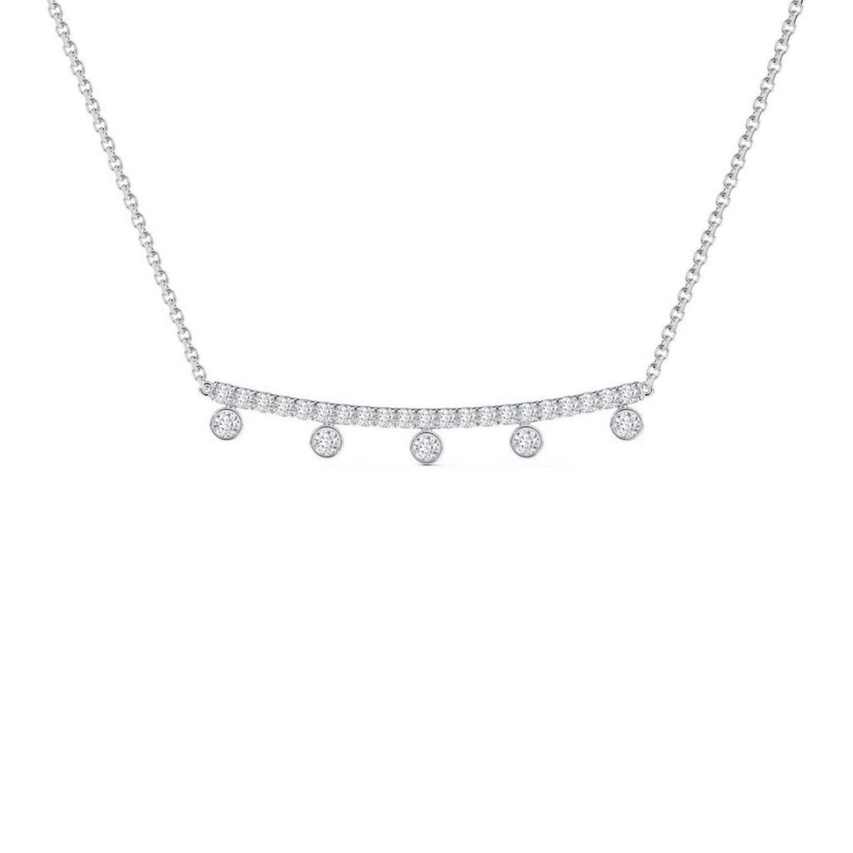 De Beers Dewdrop Chain Pendant - N1034750045 - De Beers Dewdrop Chain Pendant in 18 karat white gold with diamonds totaling 0.44 carats.