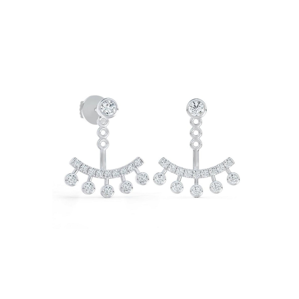 De Beers Dewdrop Jacket Earrings - E103454 - De Beers Dewdrop Jacket Earrings in 18 karat white gold with diamonds totaling 0.78 carats.