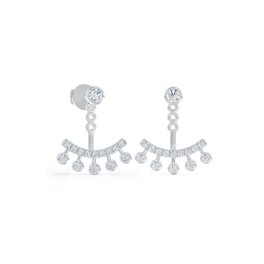 De Beers Dewdrop Jacket Earrings - E103454 - De Beers Dewdrop Jacket Earrings in 18 karat white gold with diamonds totaling 0.78 carats.