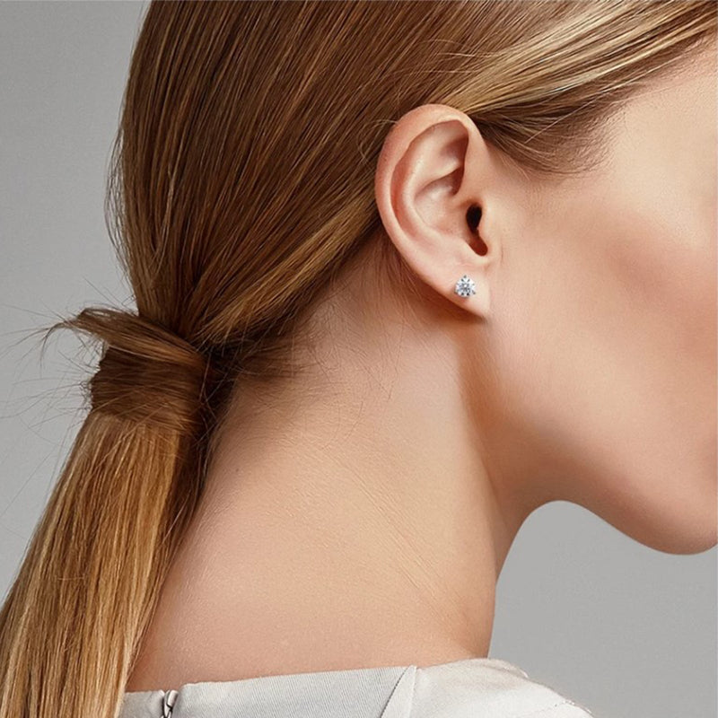 De Beers Forevermark Classic Three Prong Diamond Stud Earrings - 2 Carat-De Beers Forevermark Classic Three Prong Diamond Stud Earrings - 2 Carat - EA1102RD200DCW00ST