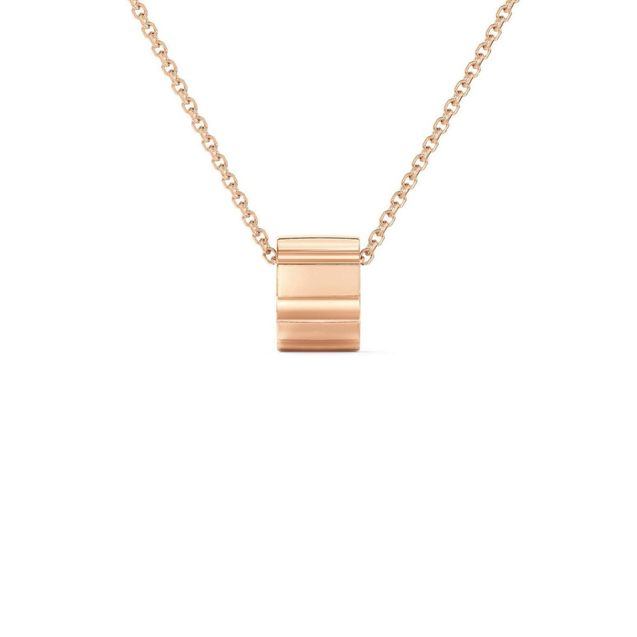De Beers RVL Pendant in 18 karat rose gold on chain.