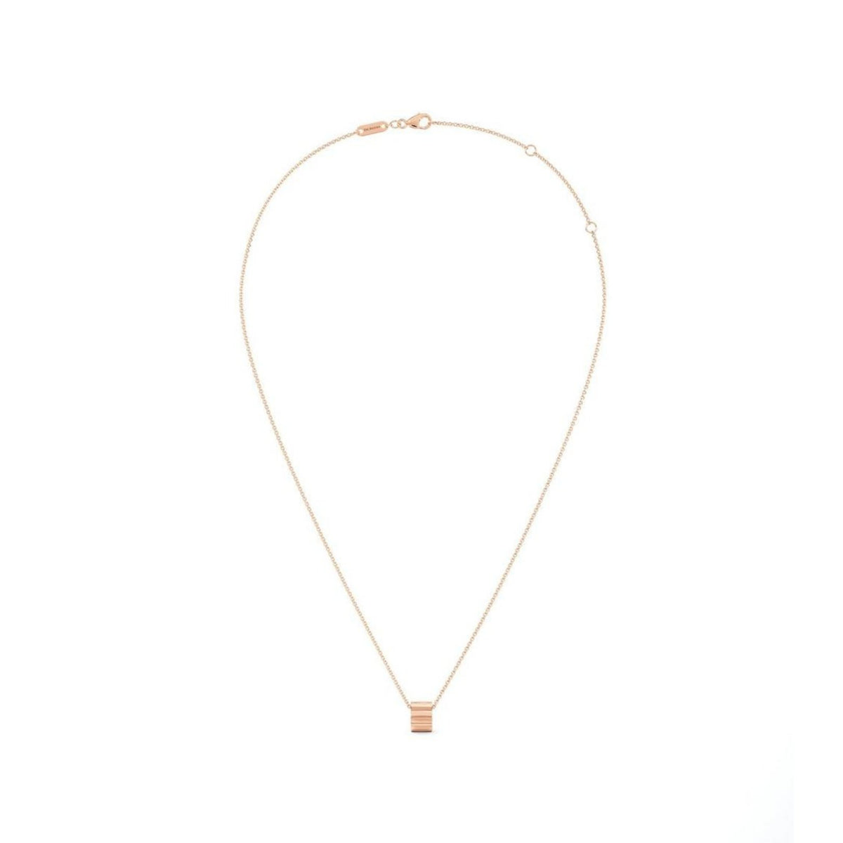 De Beers RVL Pendant in 18 karat rose gold on chain.
