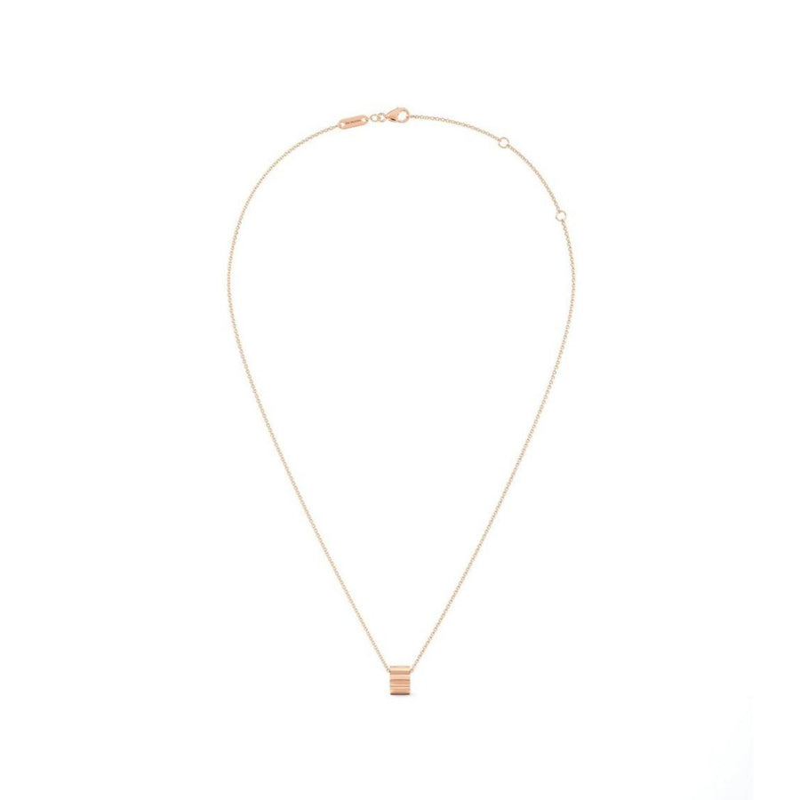 De Beers RVL Pendant in 18 karat rose gold on chain.