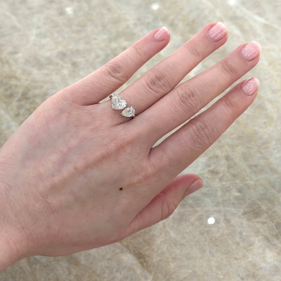 Diamond 2 Stone Solitaire Engagement Ring - DRNKA04961