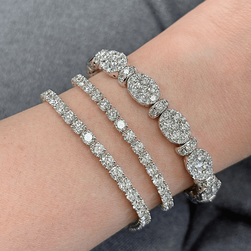 Diamond Line Bracelet-Diamond Bangle - DBDMS01740