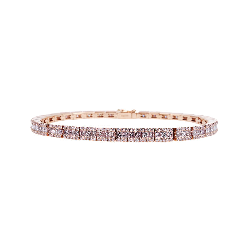 Pink Diamond Line Bracelet-Diamond Bracelet - DBUJD00422
