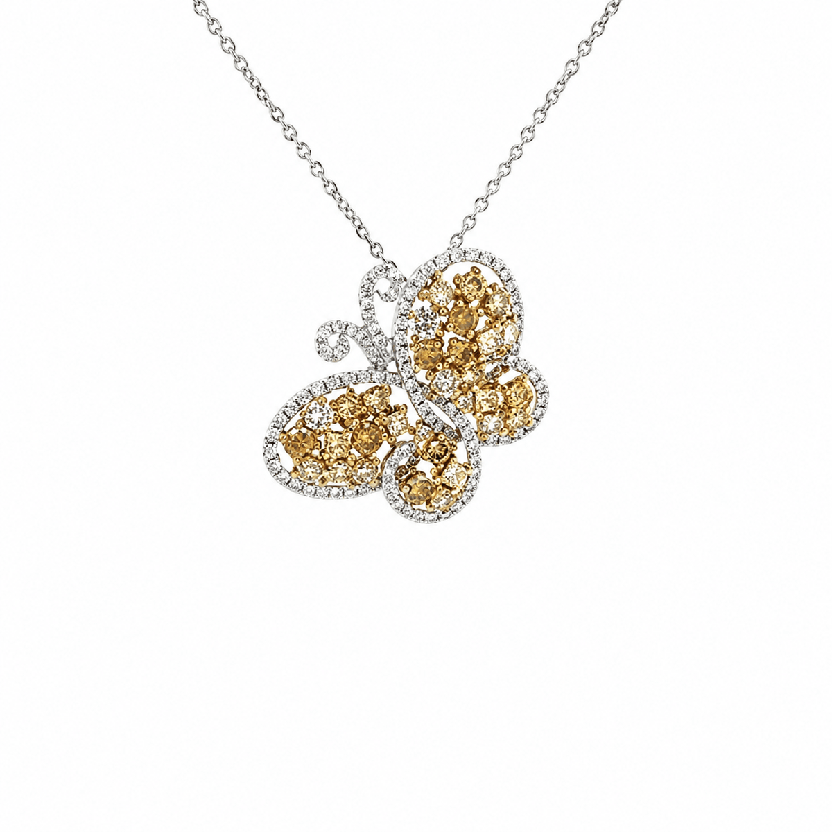 Diamond Butterfly Pendant and Chain