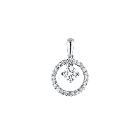 Diamond Circle Pendant and Chain-Diamond Circle Pendant - DPNEL00141
