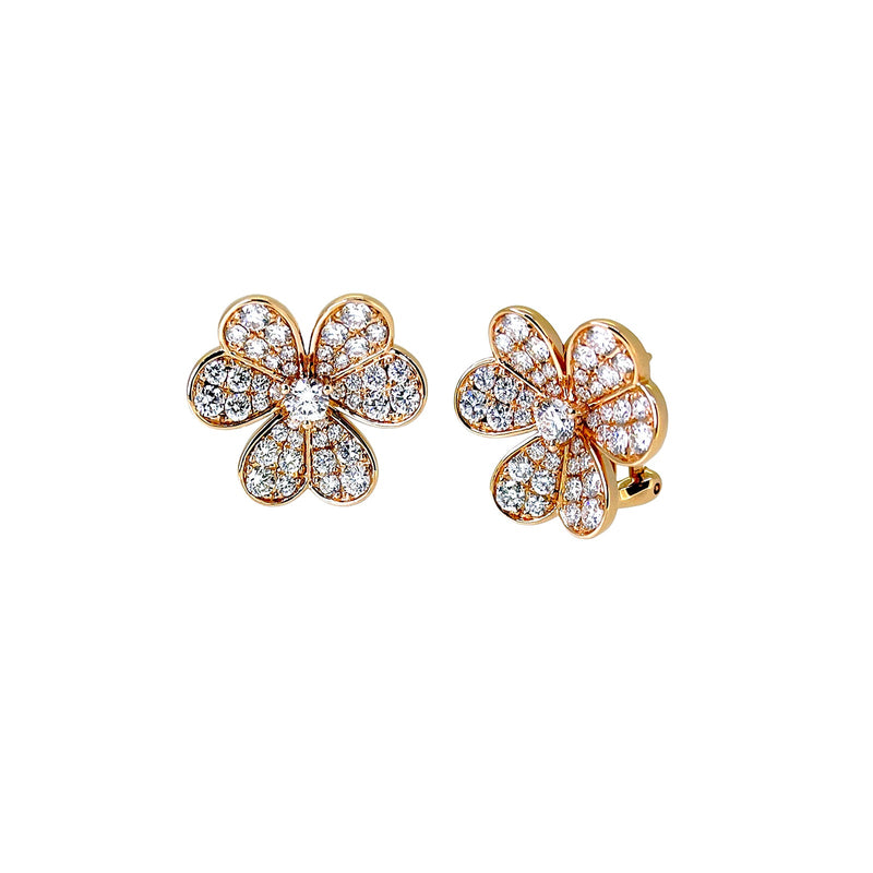 Diamond Clover Stud Earrings-Diamond Clover Stud Earrings - DETIJ01633