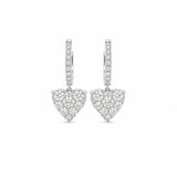 Diamond Cluster Heart Huggie Drop Earrings-Diamond Cluster Heart Huggie Drop Earrings - DEMKD03935