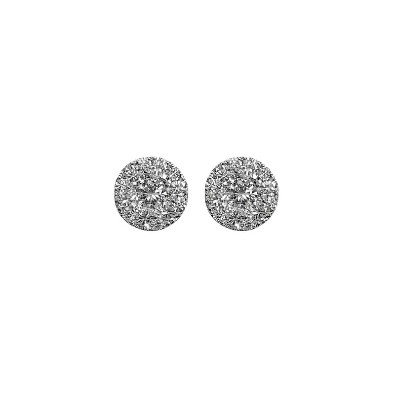 Diamond Cluster Stud Earrings-Diamond Cluster Stud Earrings - DEEDW00232