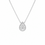 Diamond Cluster Teardrop Halo Necklace-Diamond Cluster Teardrop Halo Necklace